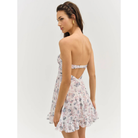Women's Floral Strapless Mini Dress for Wedding Guests