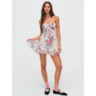 Women's Floral Strapless Mini Dress for Wedding Guests