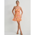 Women's Floral Strapless Mini Dress for Wedding Guests