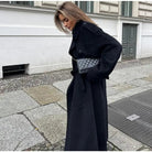 Women's Winter Coat Double-Breasted Belted Long Trench Coat