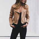 Nellie Slim Fit Faux Suede Biker Jacket_6