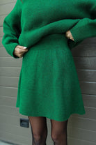 Women's Knit Sweater and Skirt Set - Oversized Top with Fitted Skirt