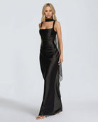 Women's Sequin Maxi Dress - Sleeveless Cocktail Dress