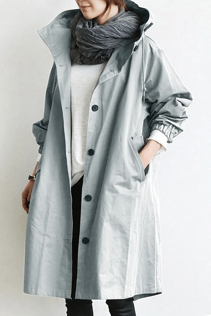 Women's Packable Rain Jacket with Adjustable Hood – Water-Resistant Windbreaker