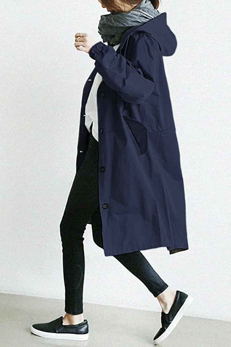 Women's Packable Rain Jacket with Adjustable Hood – Water-Resistant Windbreaker