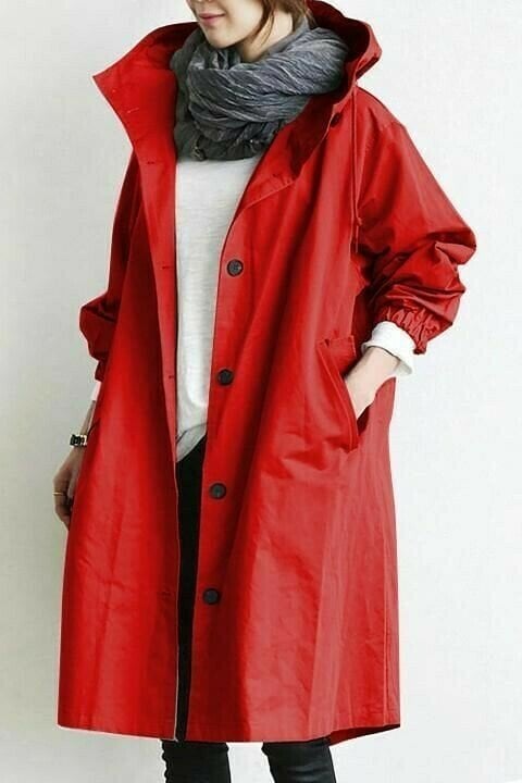 Women's Packable Rain Jacket with Adjustable Hood – Water-Resistant Windbreaker