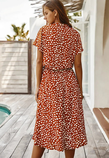 Flora | Dames Midi Jurk, Lichtgewicht en Elegant voor de Zomer