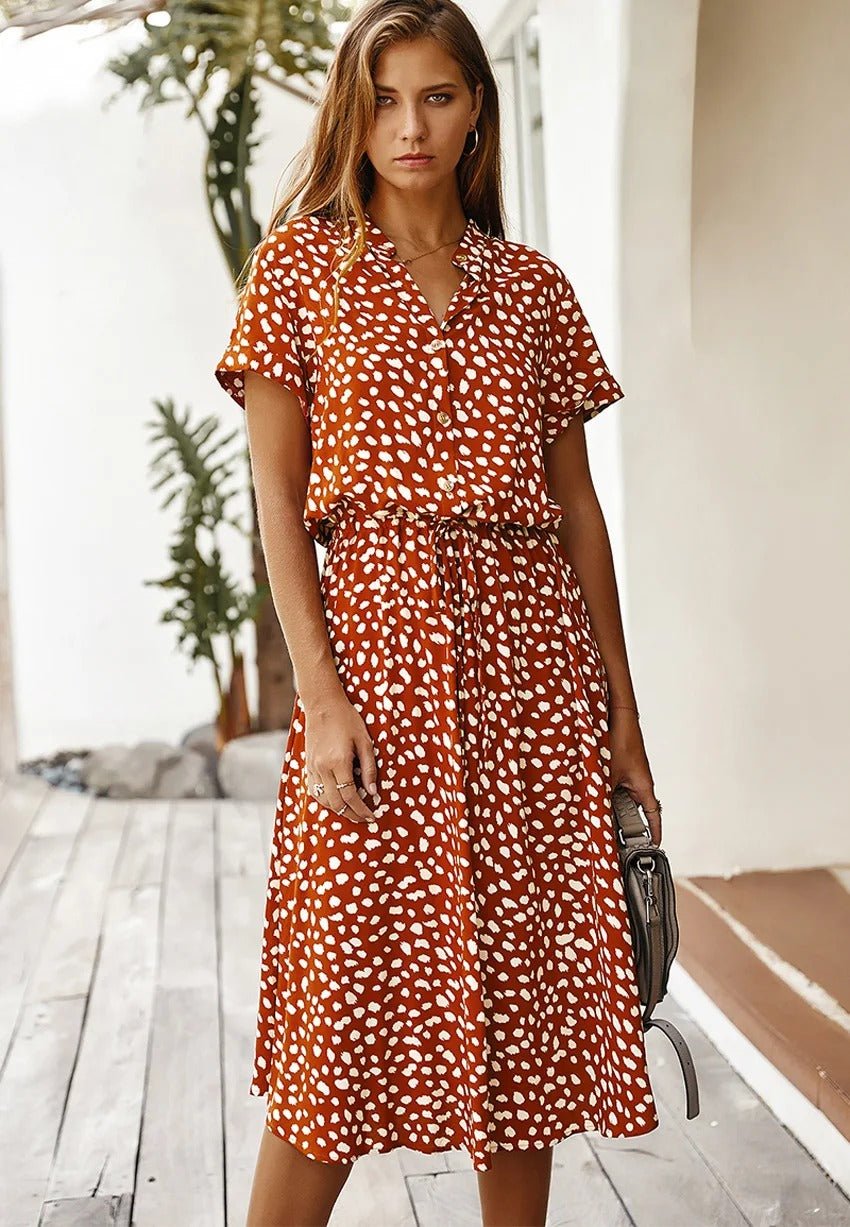 Flora | Dames Midi Jurk, Lichtgewicht en Elegant voor de Zomer