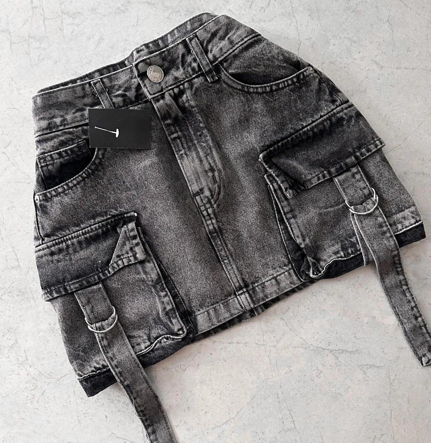 Filomena | Dames Denim Minirok, A-Lijn Pasvorm met Multi-Zakken Design